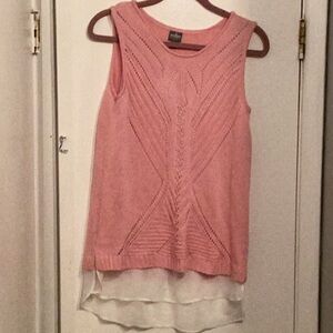 NY & Co Soho Jeans Pink  Ribbed Crochet Tank Top